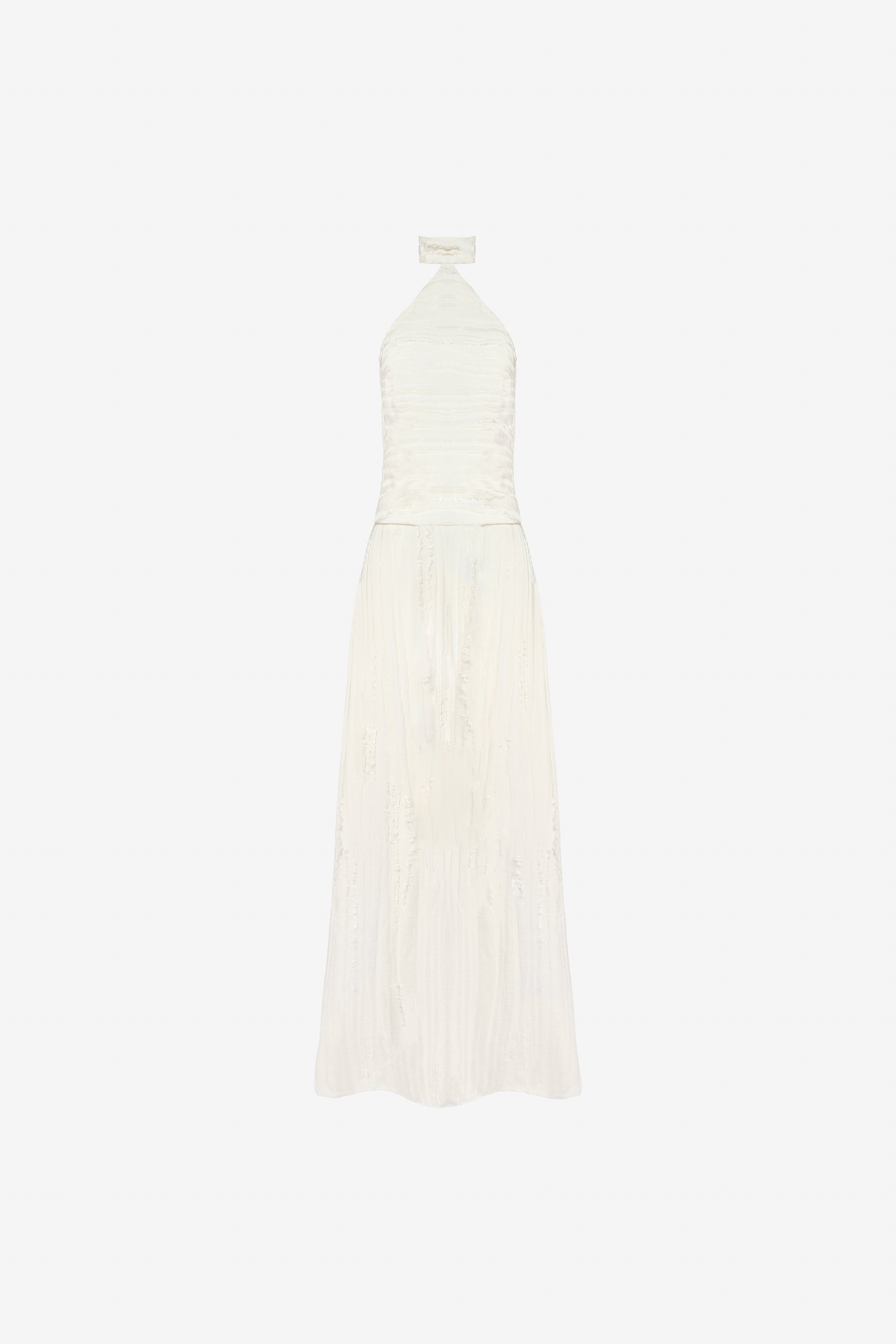 Palmetto Textured Dress — Ivory