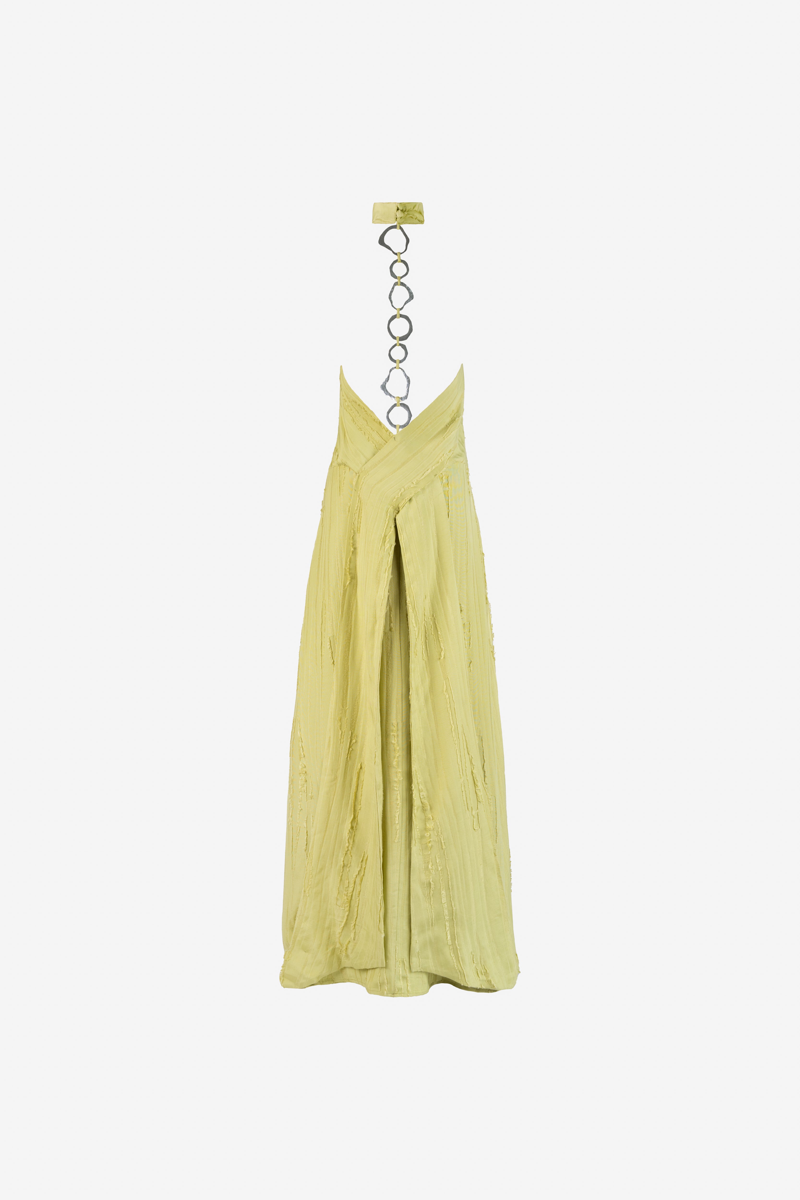 Palmetto Textured Dress — Chartreuse