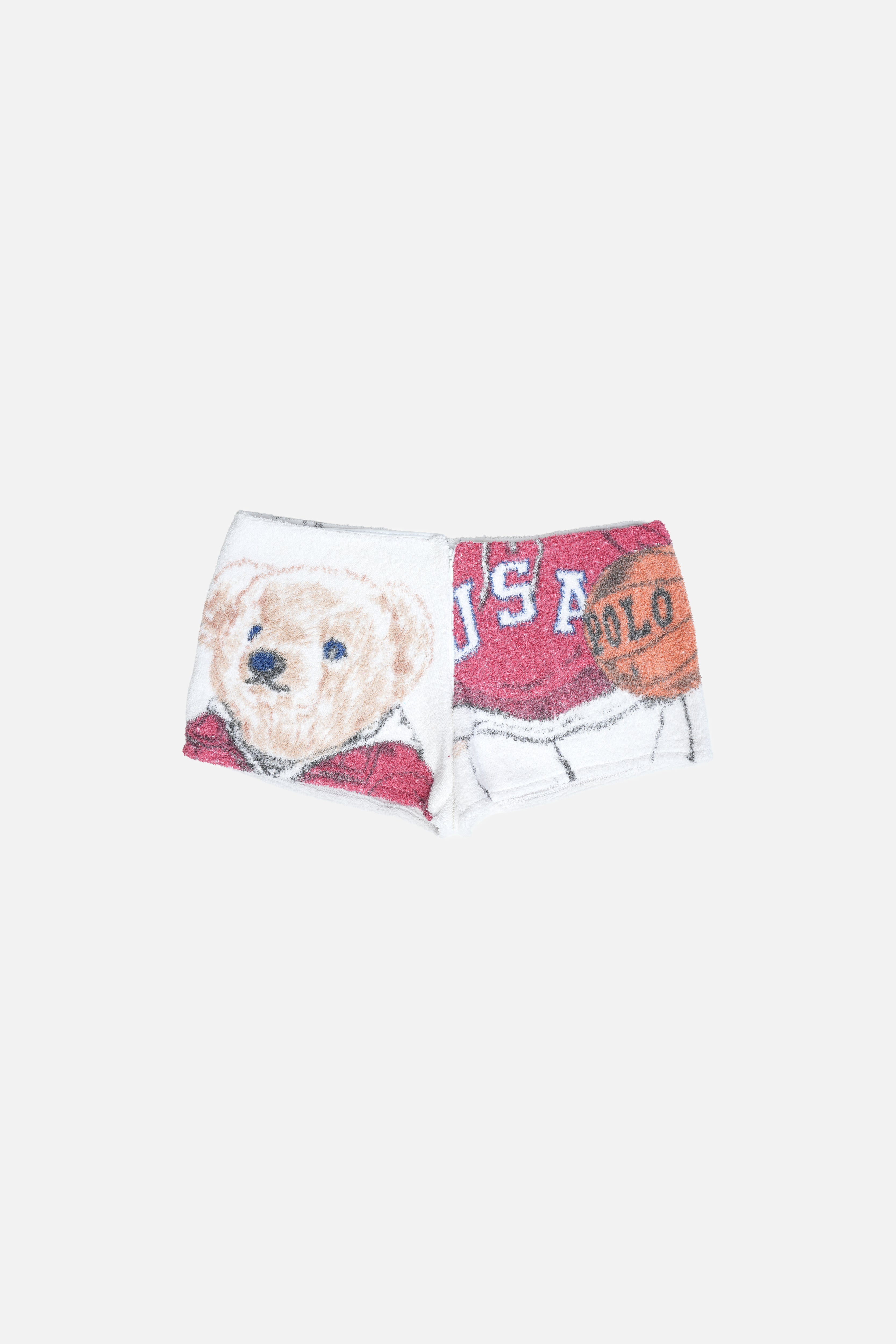 Towel Upcycled Mini Shorts — Polo Basketball