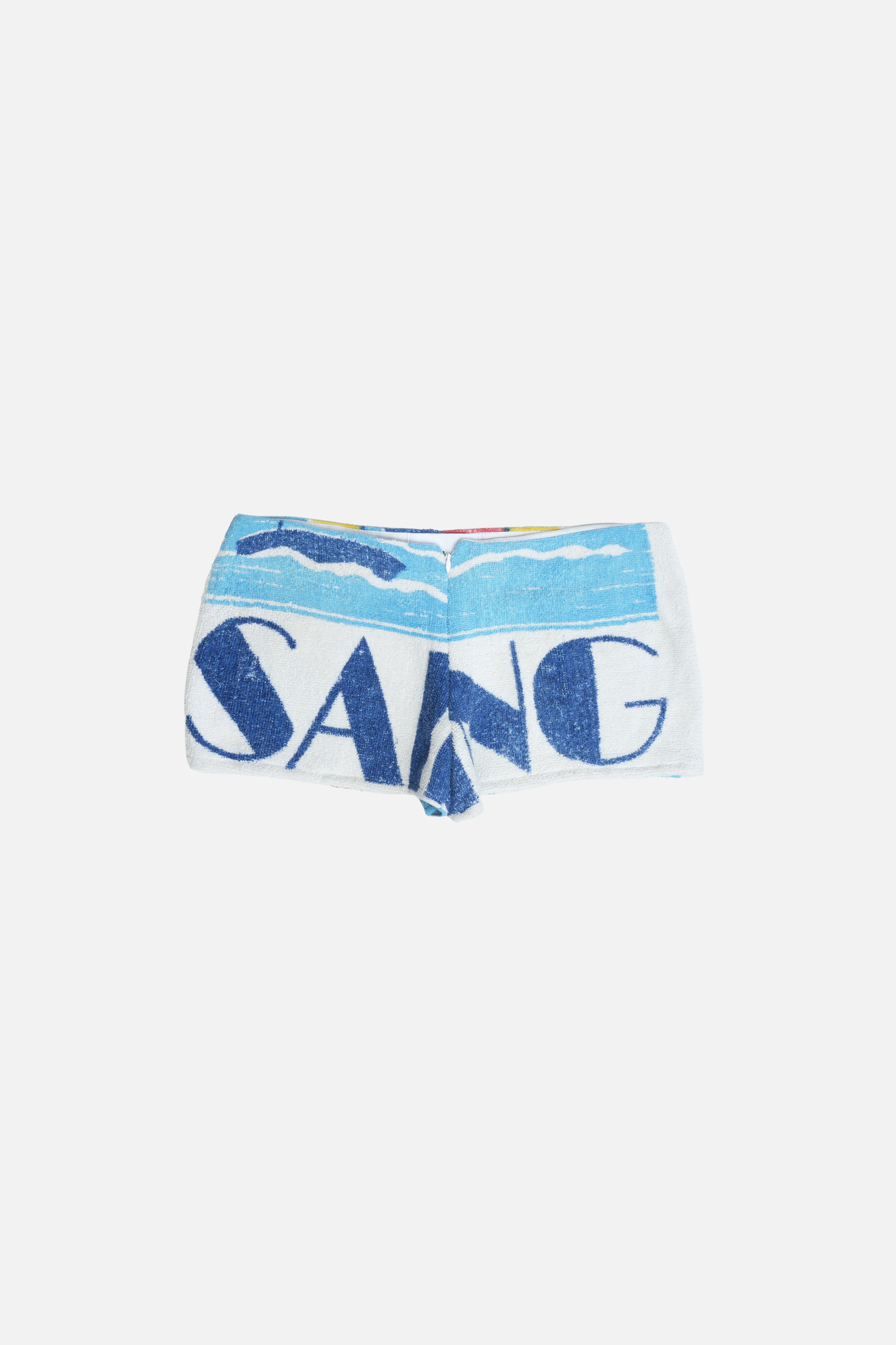 Towel Upcycled Mini Shorts — Retro Sail