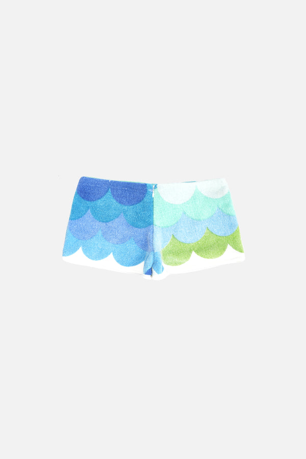Towel Upcycled Mini Shorts — Scales