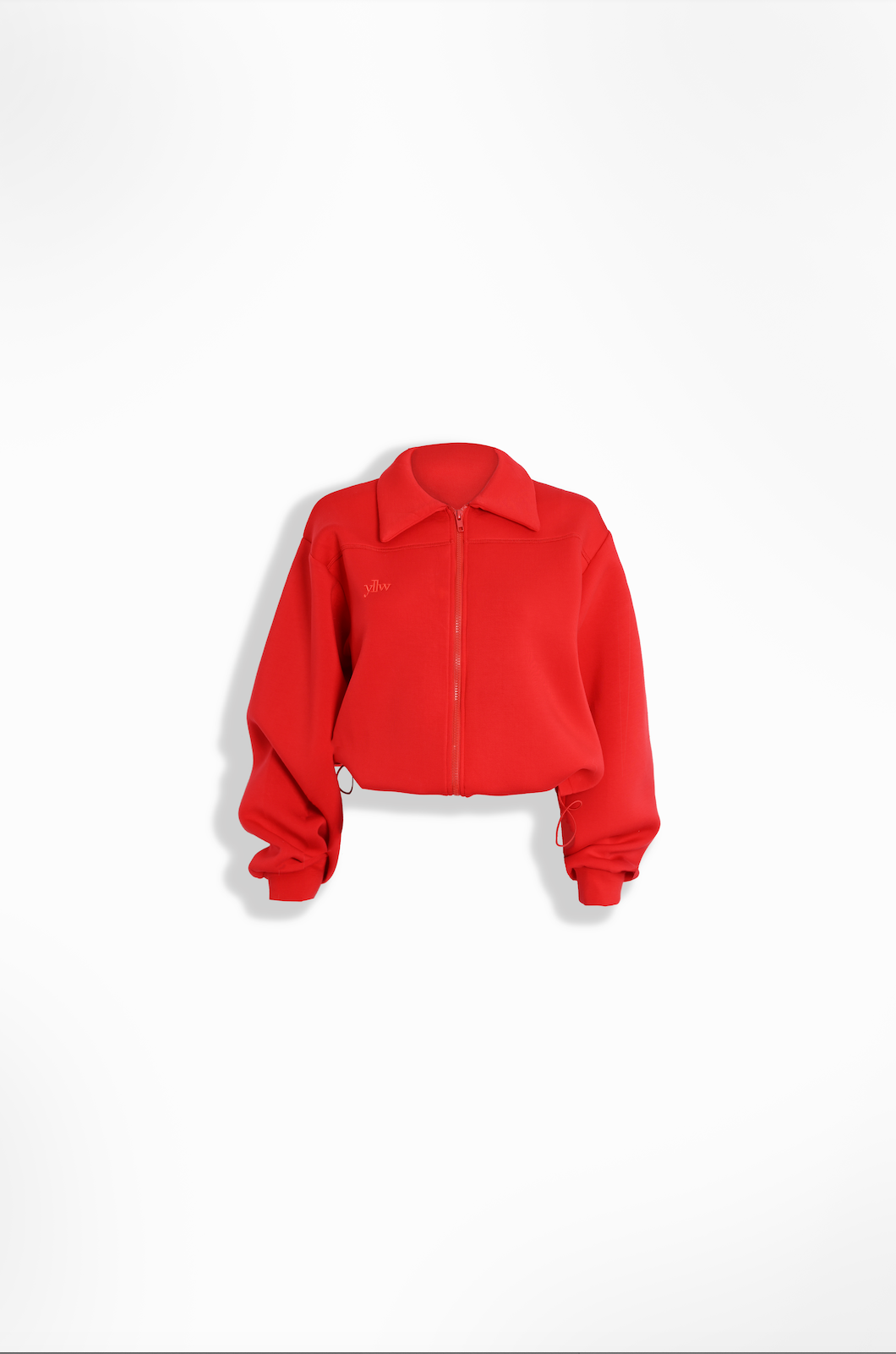 Kasey Scuba Zip Up Jacket — Ruby