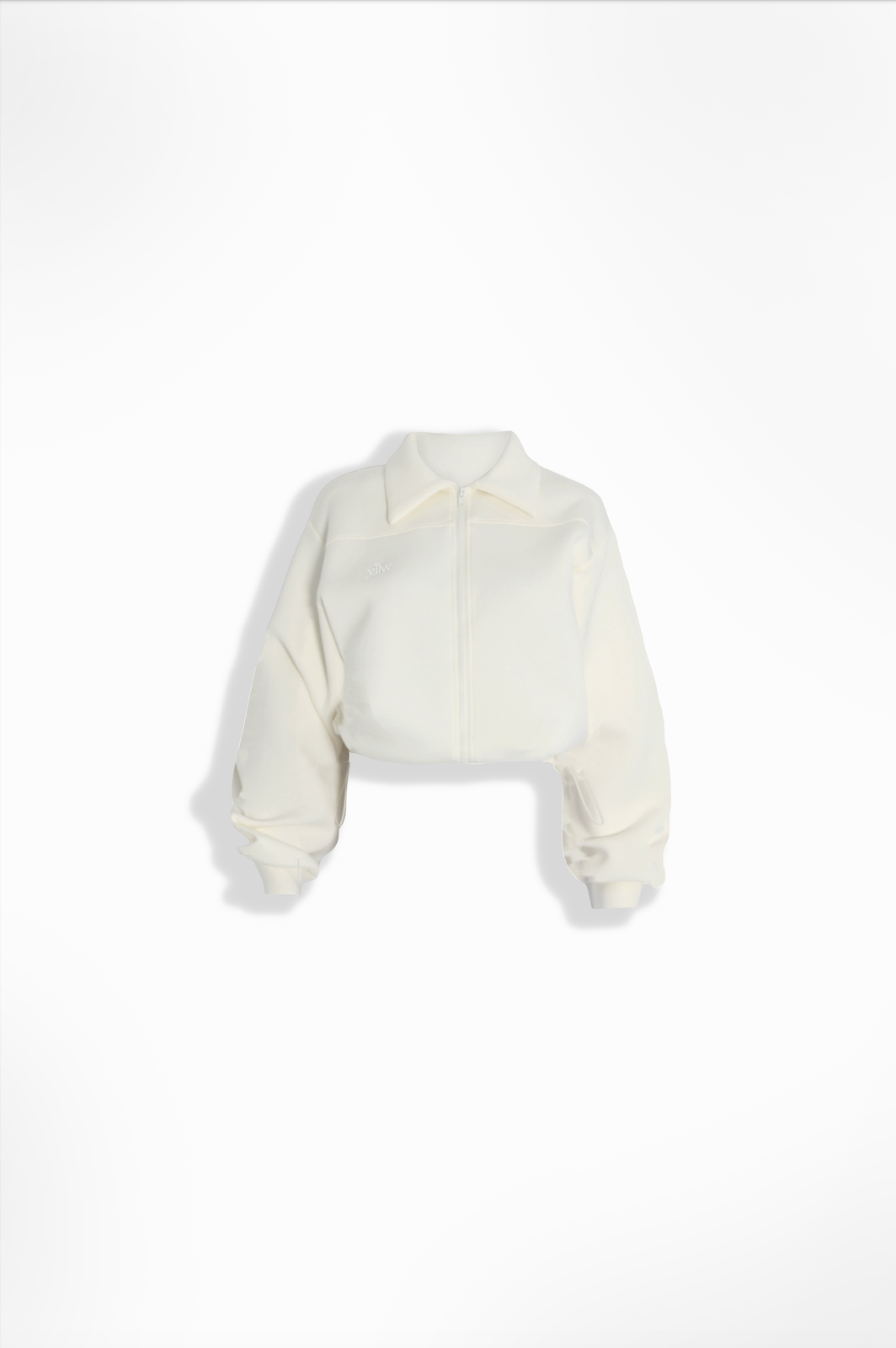 Kasey Scuba Zip Up Jacket — Offwhite