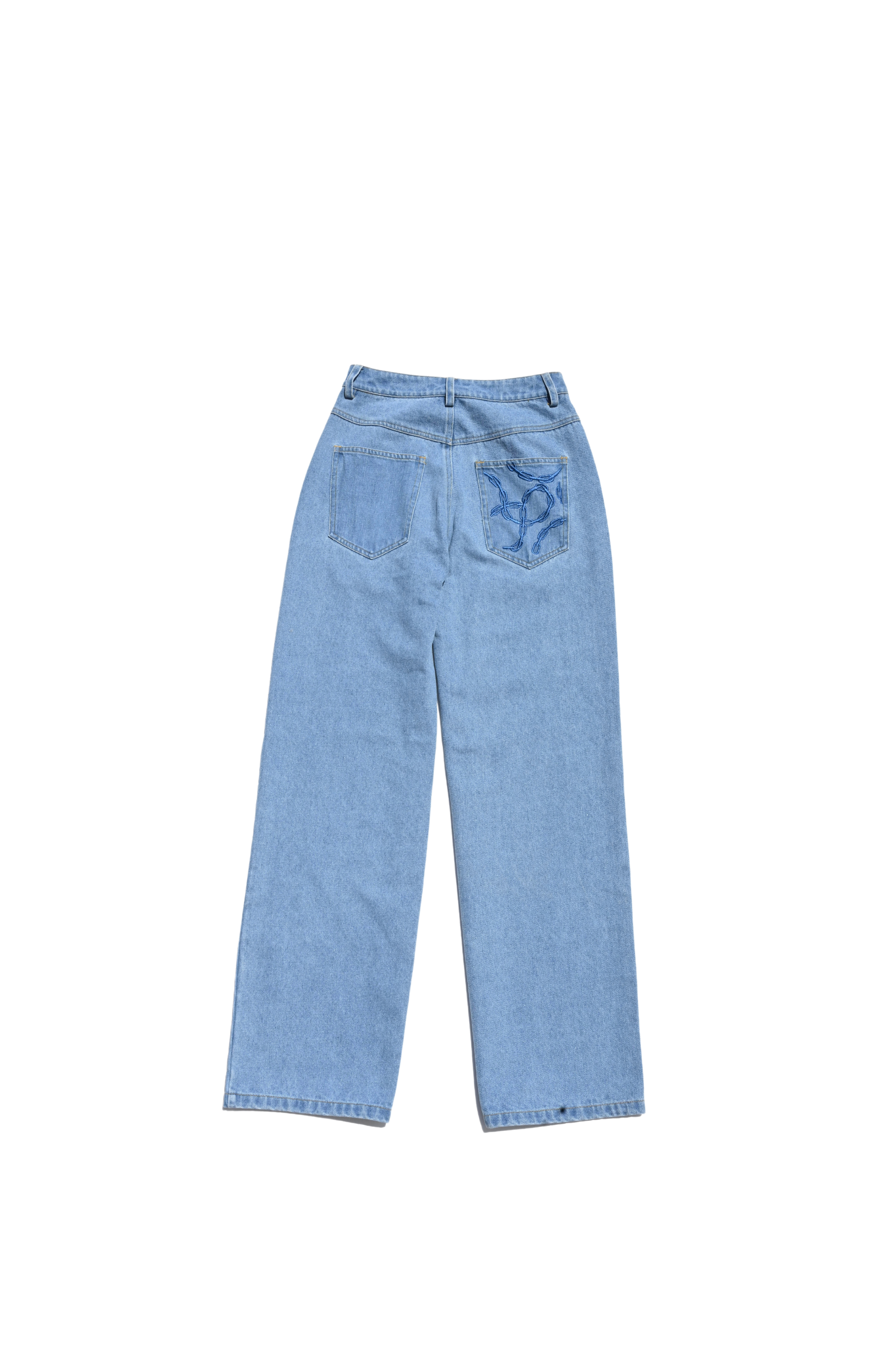 Bronco Embroidered Jeans — Light Wash (Preorder)