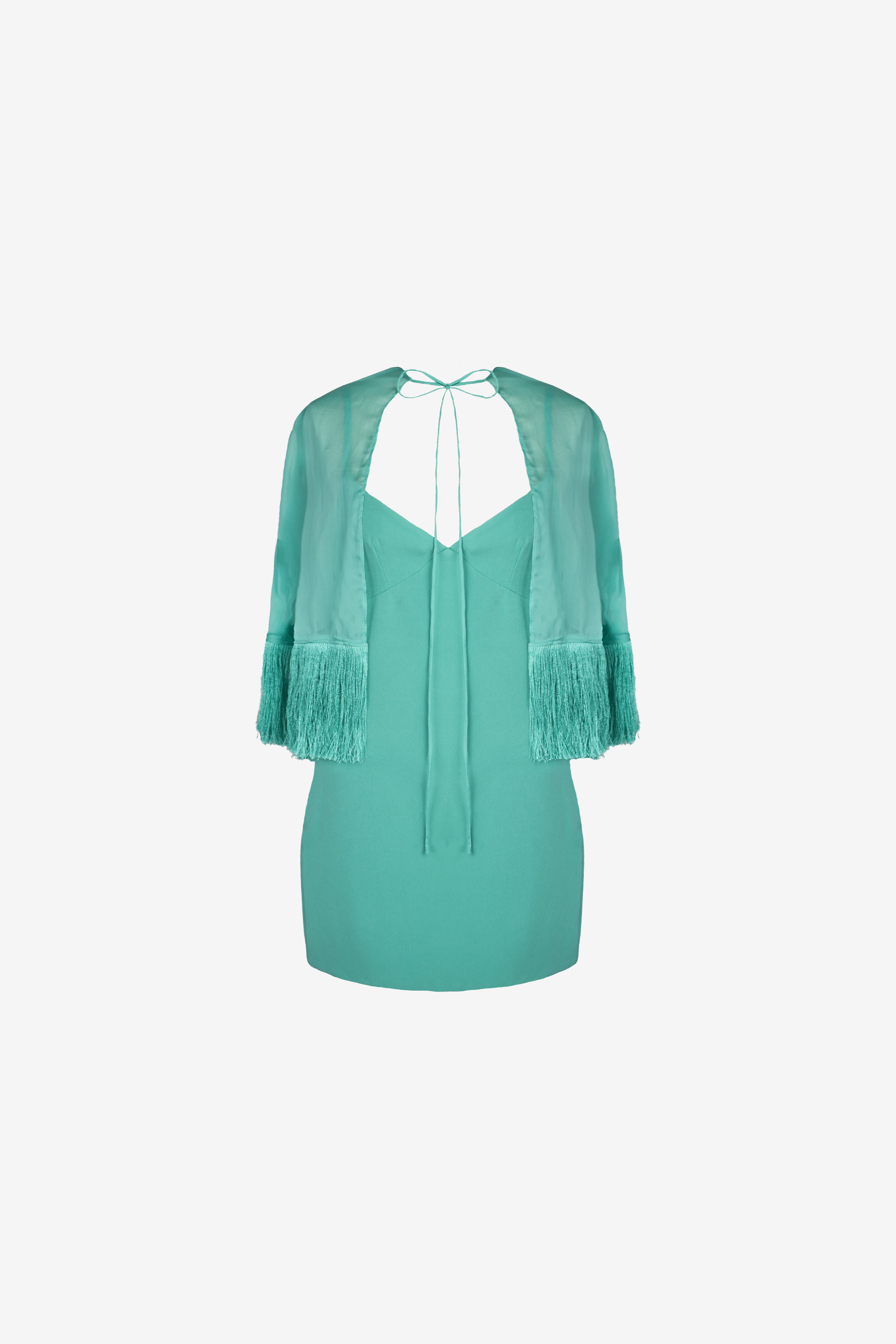 Callan Cape Dress — Teal