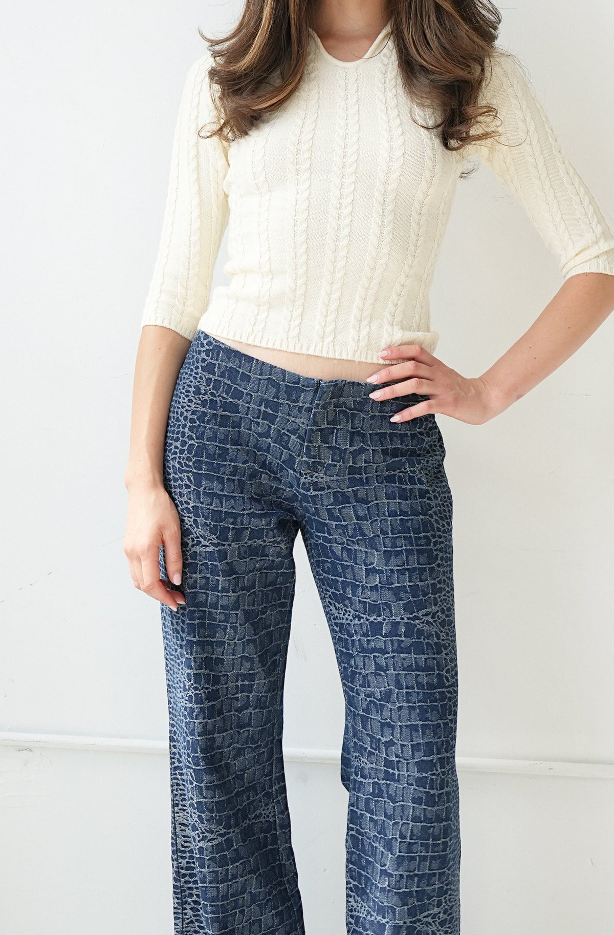 Darby Jacquard Pant — Denim Croc