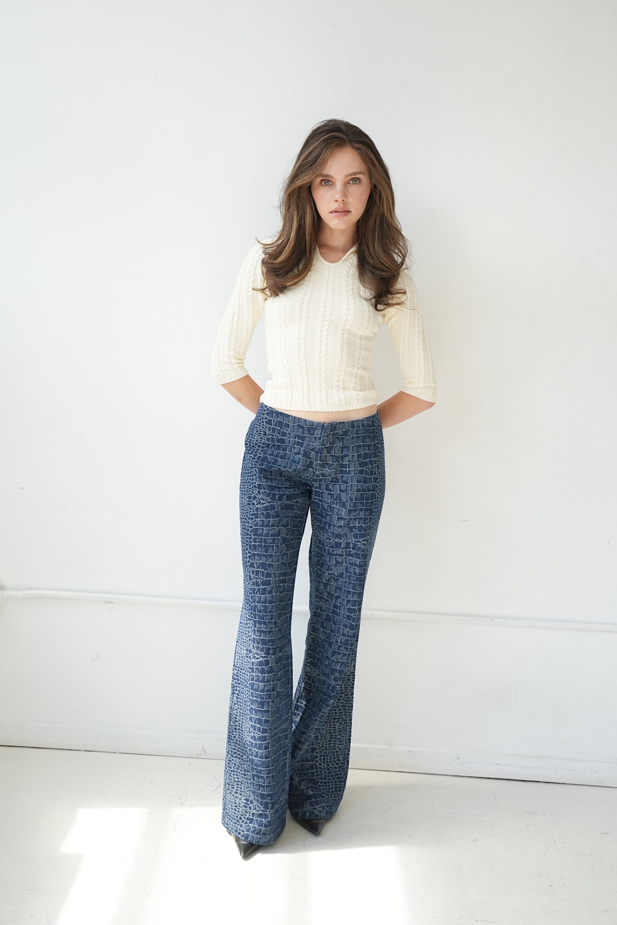 Darby Jacquard Pant — Denim Croc