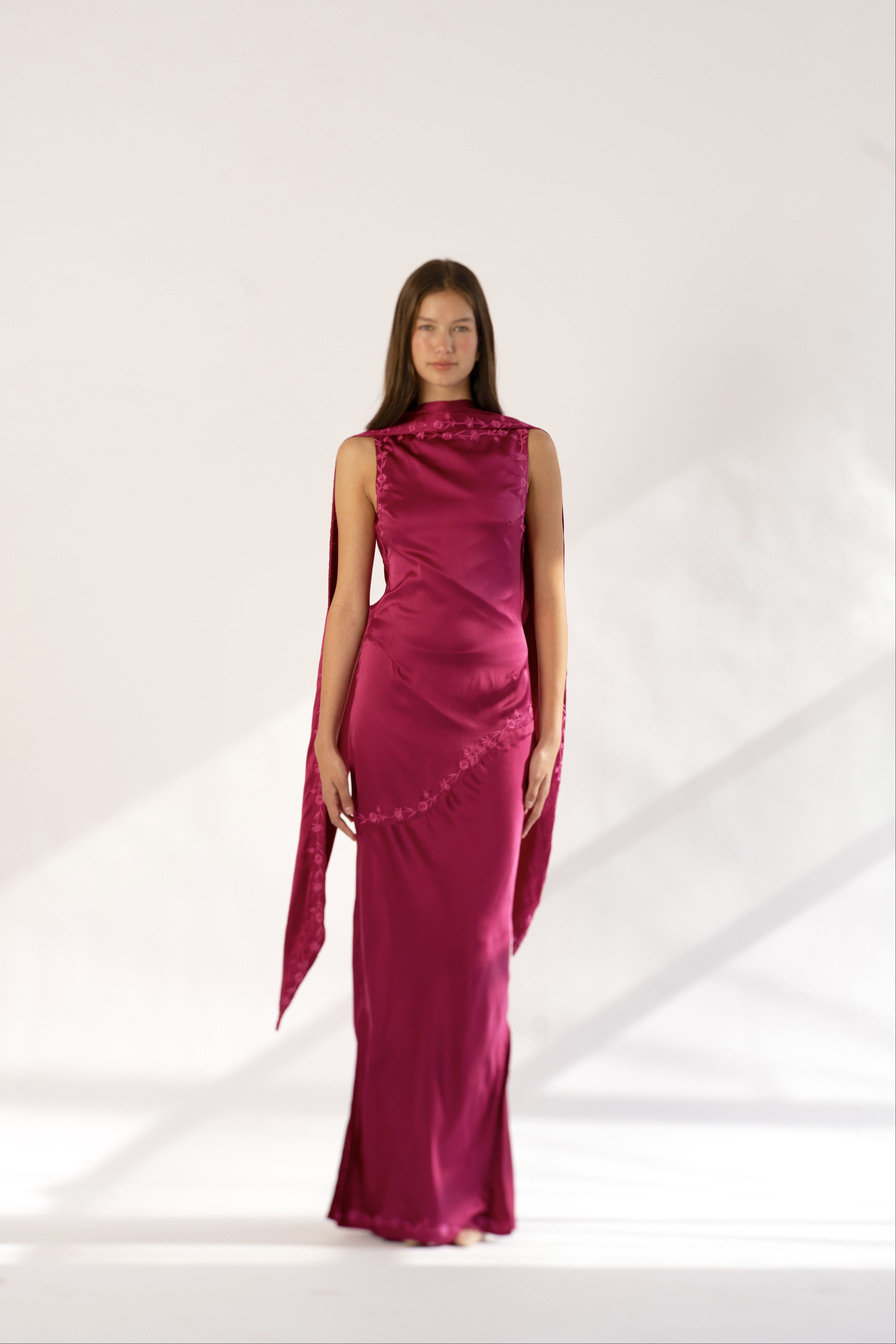 Nina Silk Dress — Azalea