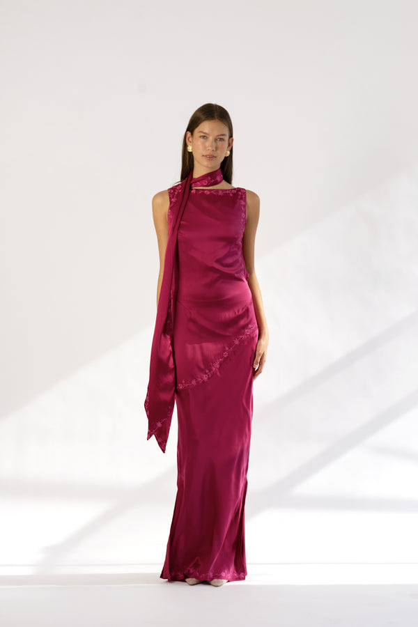 Nina Silk Dress — Azalea