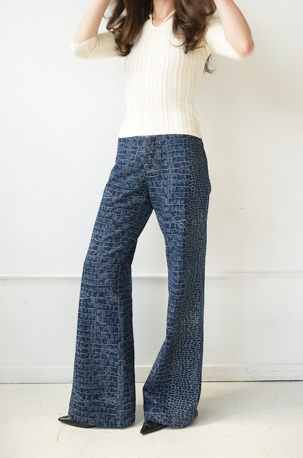 Darby Jacquard Pant — Denim Croc