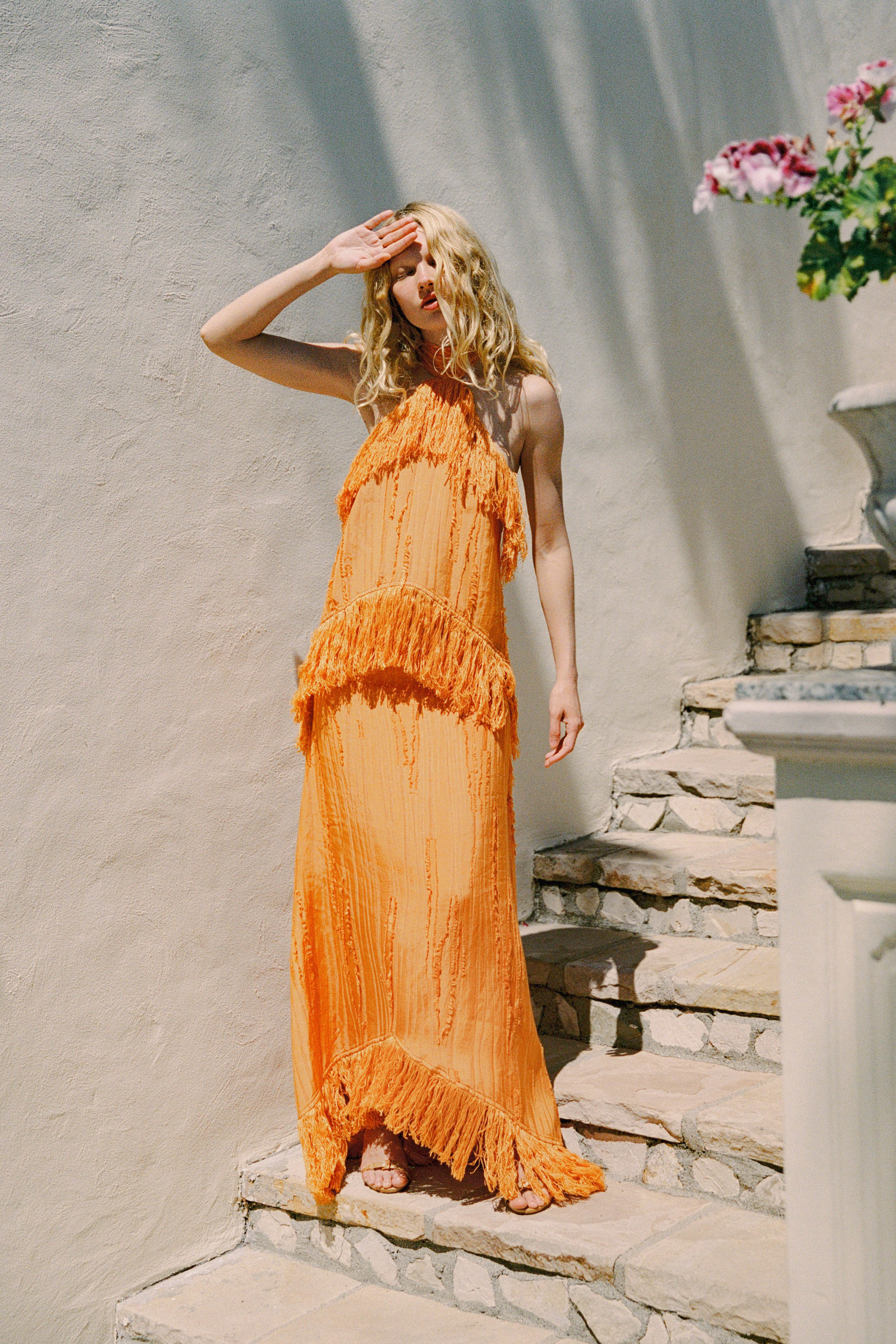 Jones Fringe Top in Orange, view 10