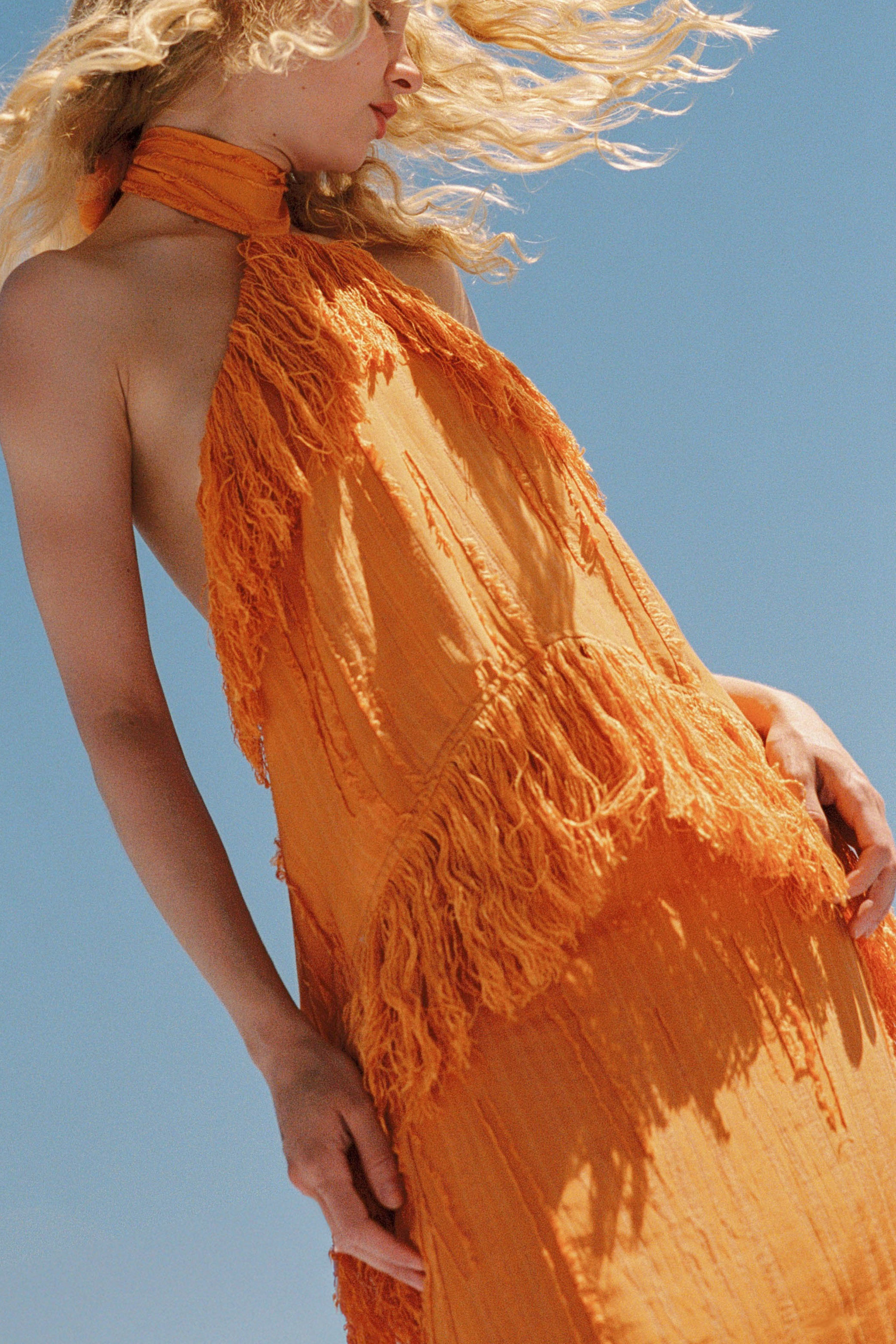Jones Fringe Top in Orange, view 6
