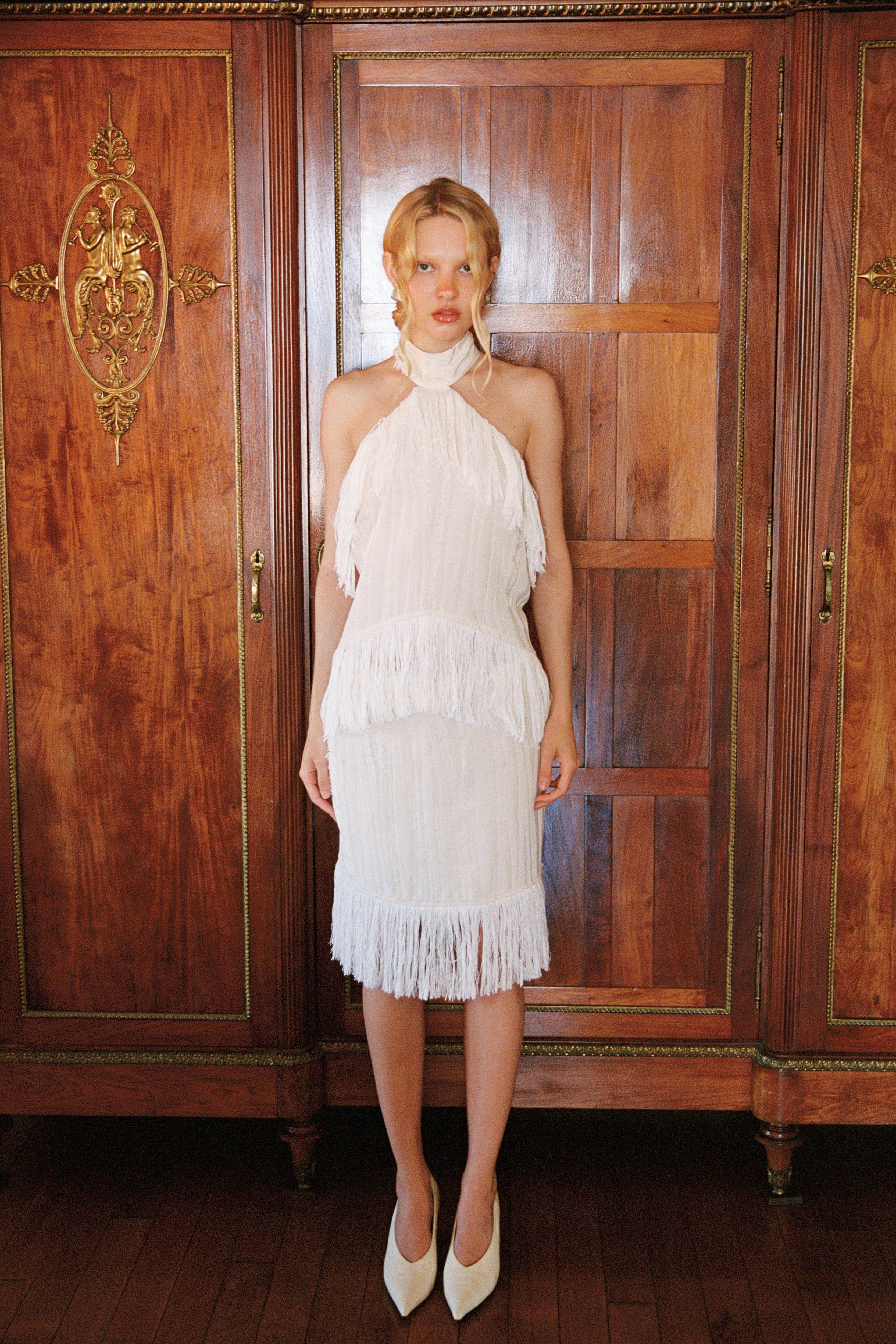Jones Fringe Top in Ivory, view 2