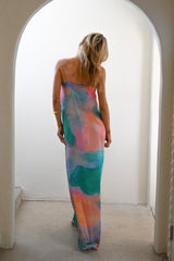 Cindy Maxi Shift Dress — Watercolor