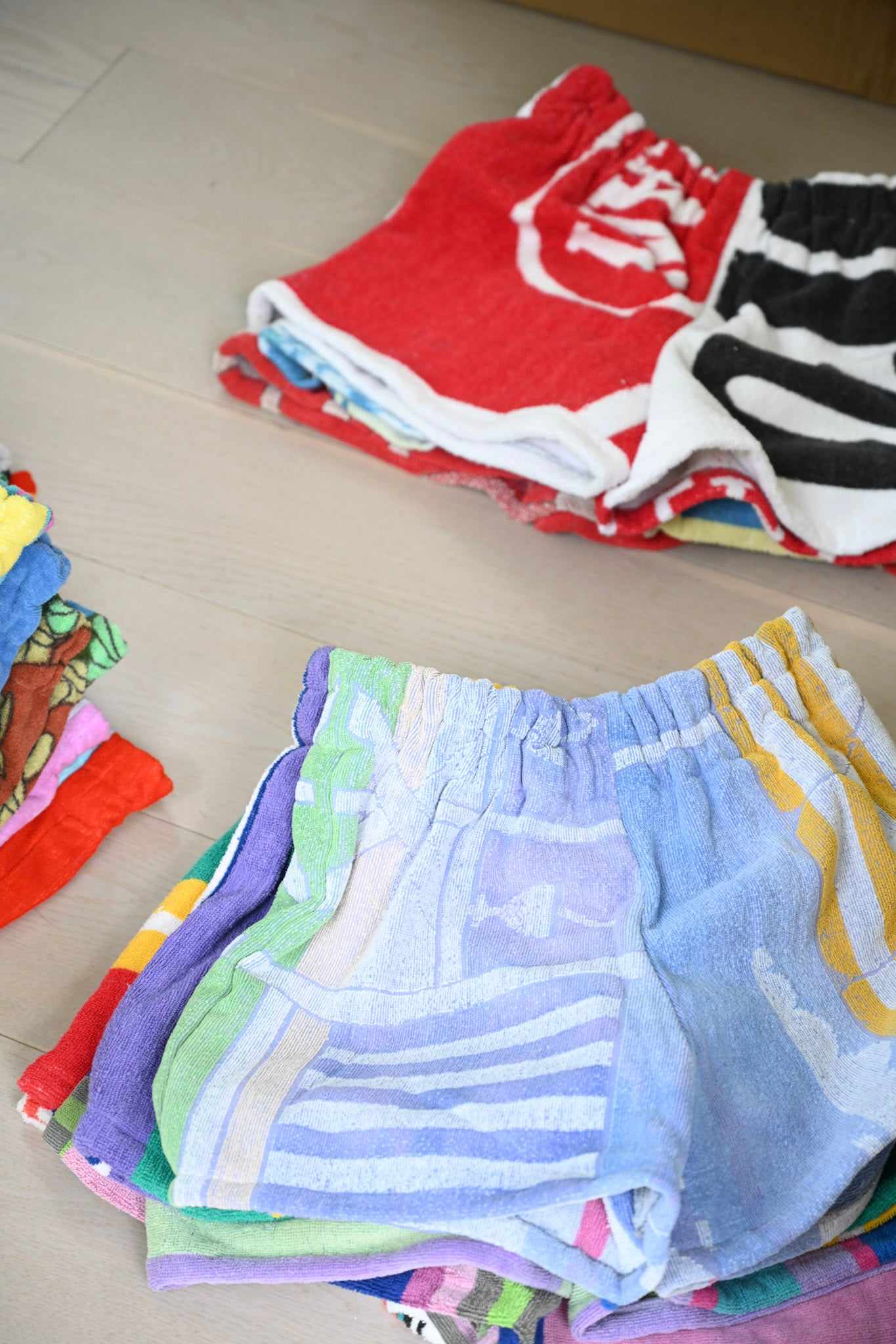 Towel Upcycled Shorts — Umbrella