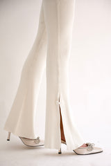 Harlow Bell Bottom Pants — Ivory