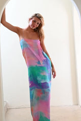 Cindy Maxi Shift Dress — Watercolor (Preorder)