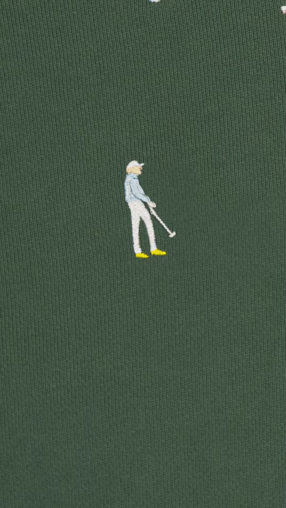 embroidered animation of golfer