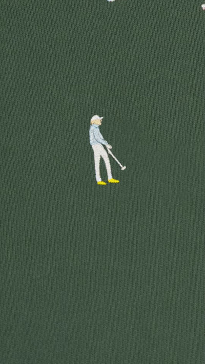embroidered animation of golfer