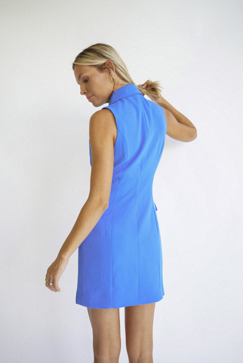Liv Sleeveless Blazer Dress — French Blue