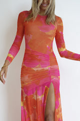 Olivia Maxi Dress — Orange Floral