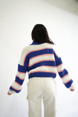 Zora Chunky Striped Sweater — Blue/Pink