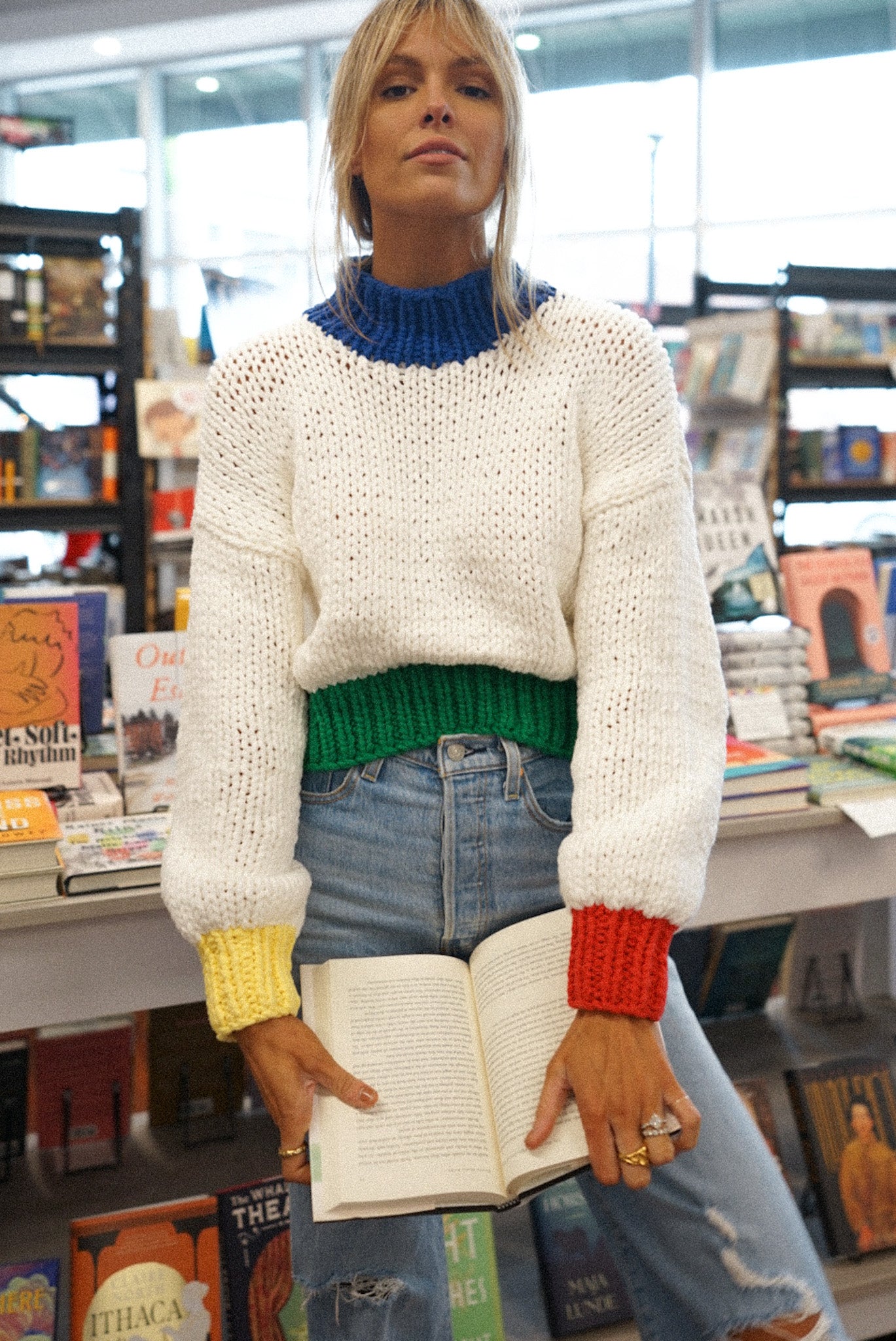 Zora Chunky Sweater — Primary Colors – Yellow The Label