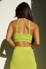 Fern Knit Midi Dress — Chartreuse