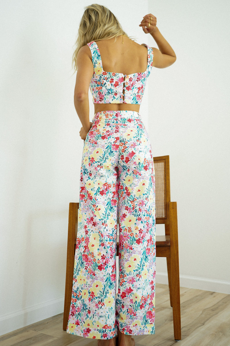 Midsummer Trouser Set — French Floral – Yellow The Label
