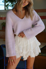 Lyon Crop Sweater — Lilac