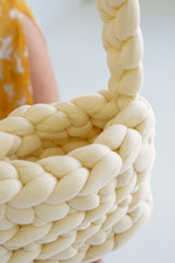 Chunky Knit Purse — Cream
