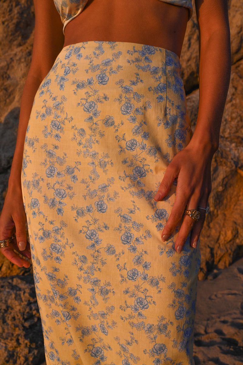 Harmony Linen Skirt  — Butter Toile
