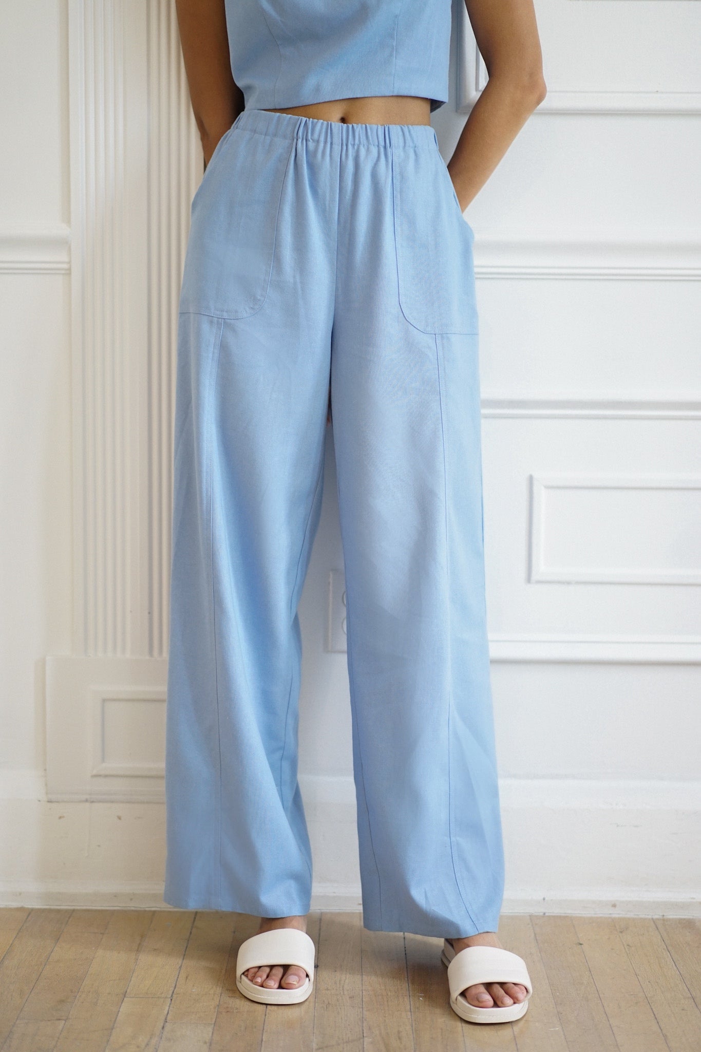 Zuri Shift Pants — Baby Blue