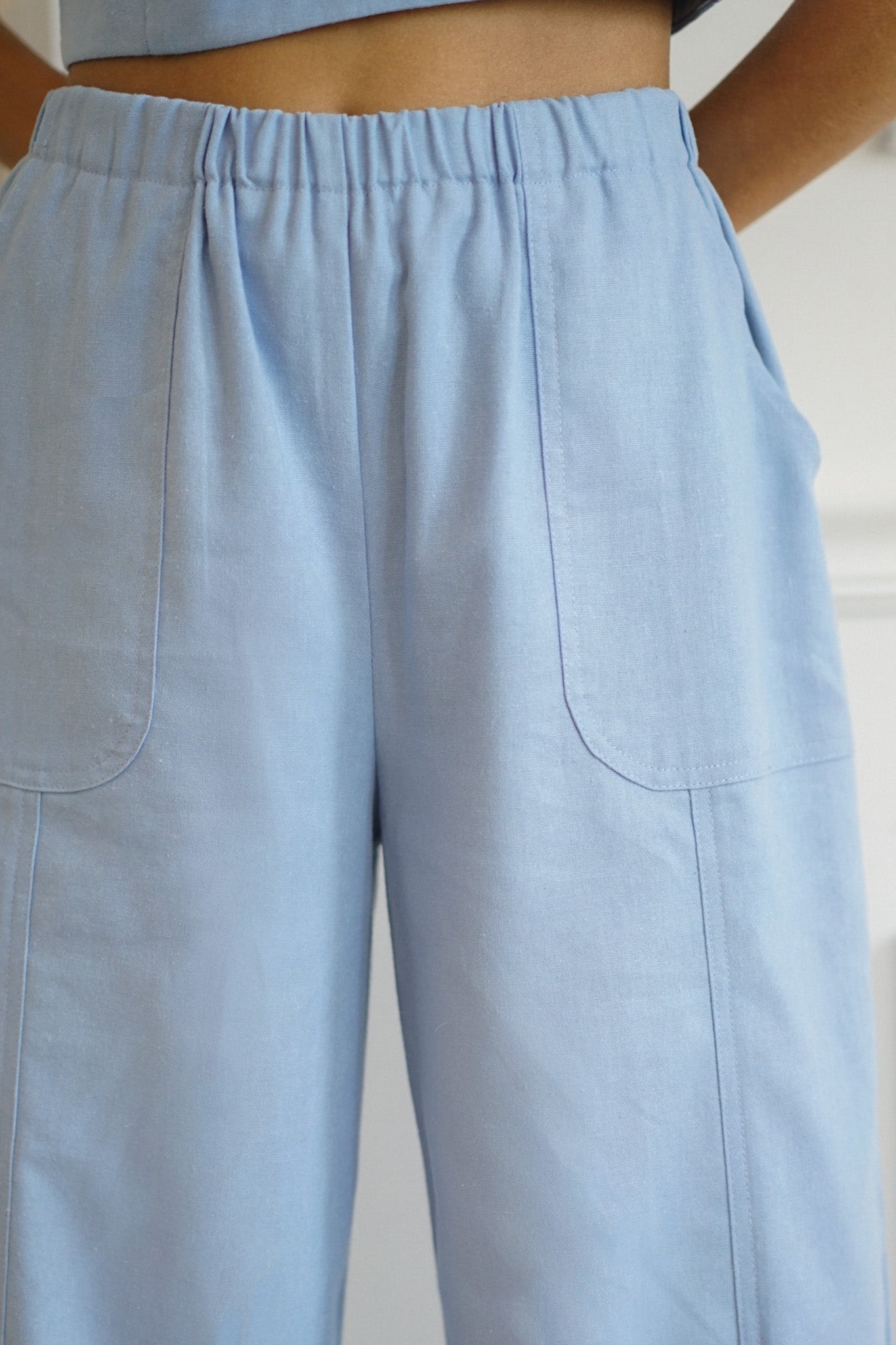 Zuri Shift Pants — Baby Blue