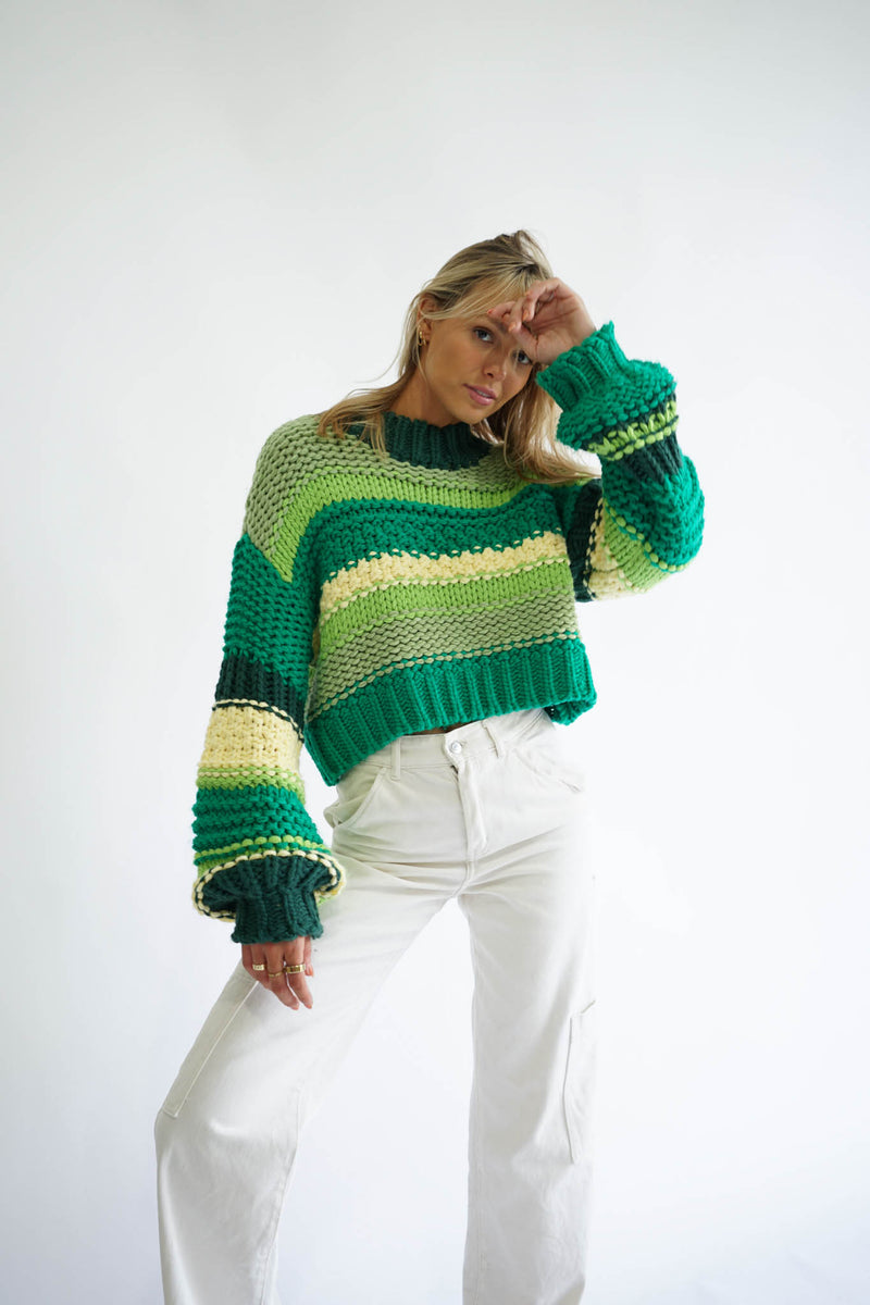 Soho Chunky Striped Sweater — Outdoors
