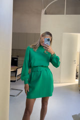 Coco Belted Mini Dress — Kelly Green