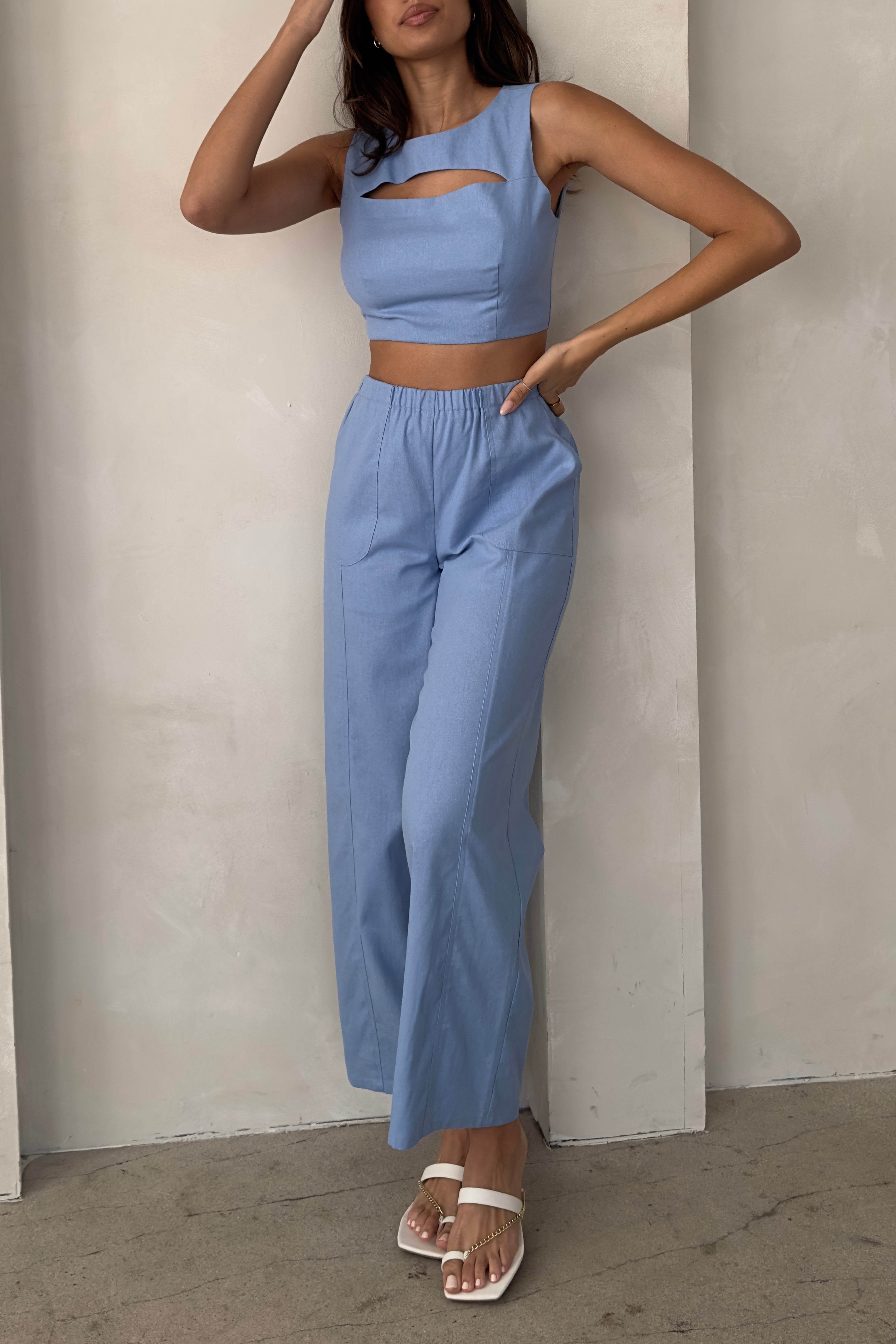 Zuri Shift Pants — Baby Blue