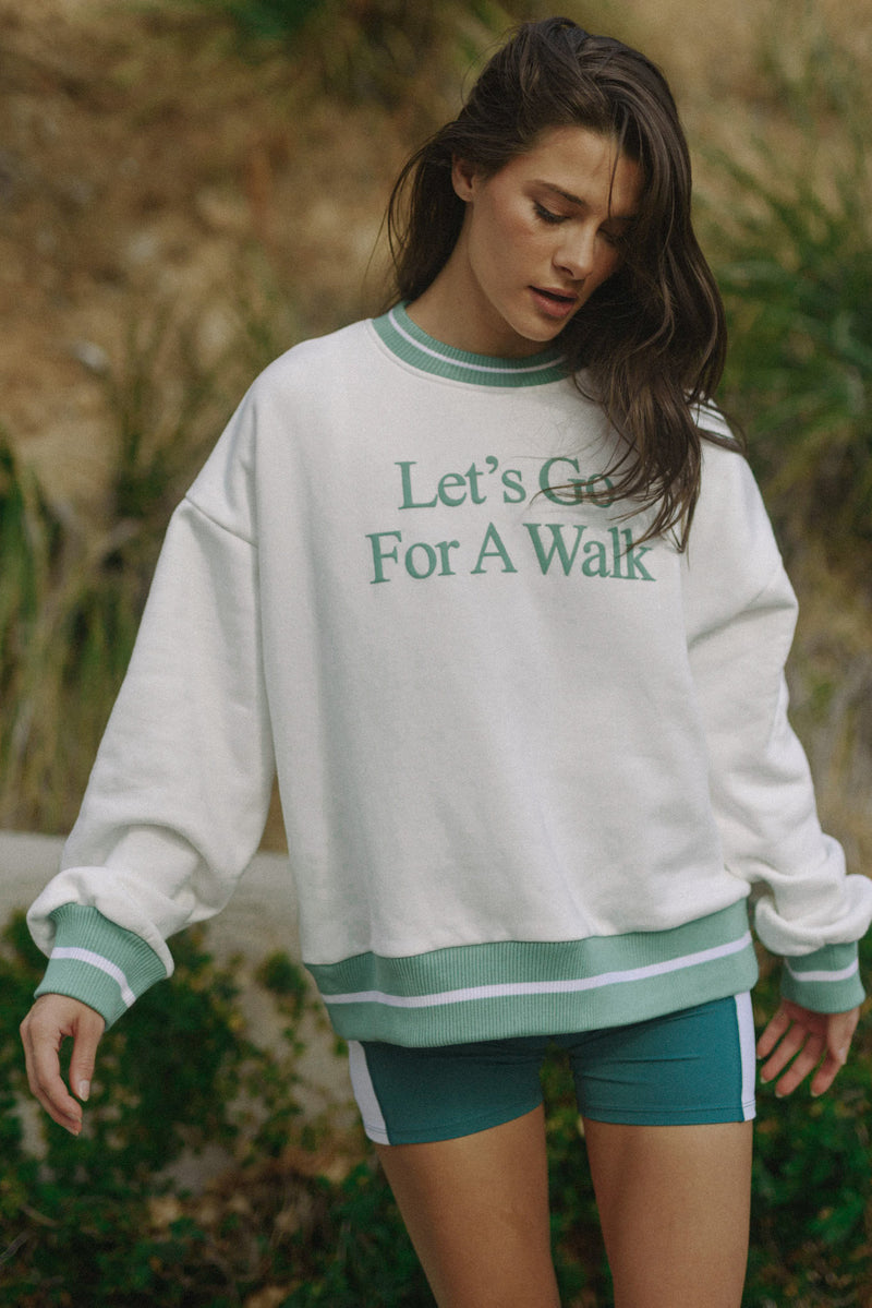 Laten we gaan wandelen Oversized sweatshirt - Salie