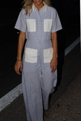 Tana broek van gerecycleerd linnen - azuurblauw 