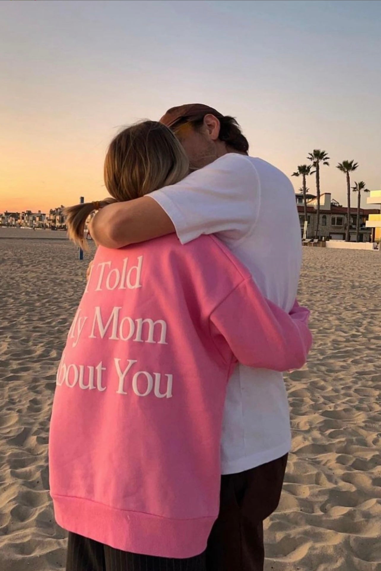 I Told My Mom About You Oversized Sweatshirt — Pink